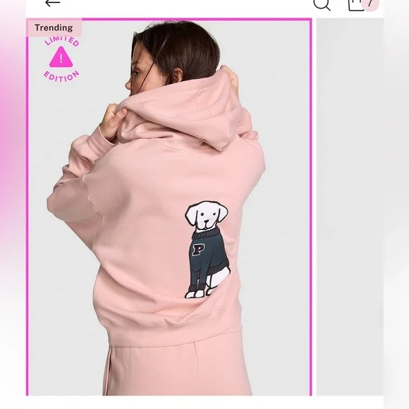 PINK Victoria’s Secret Ivy Fleece Campus Full-Zip Hoodie - Picture 1 of 10